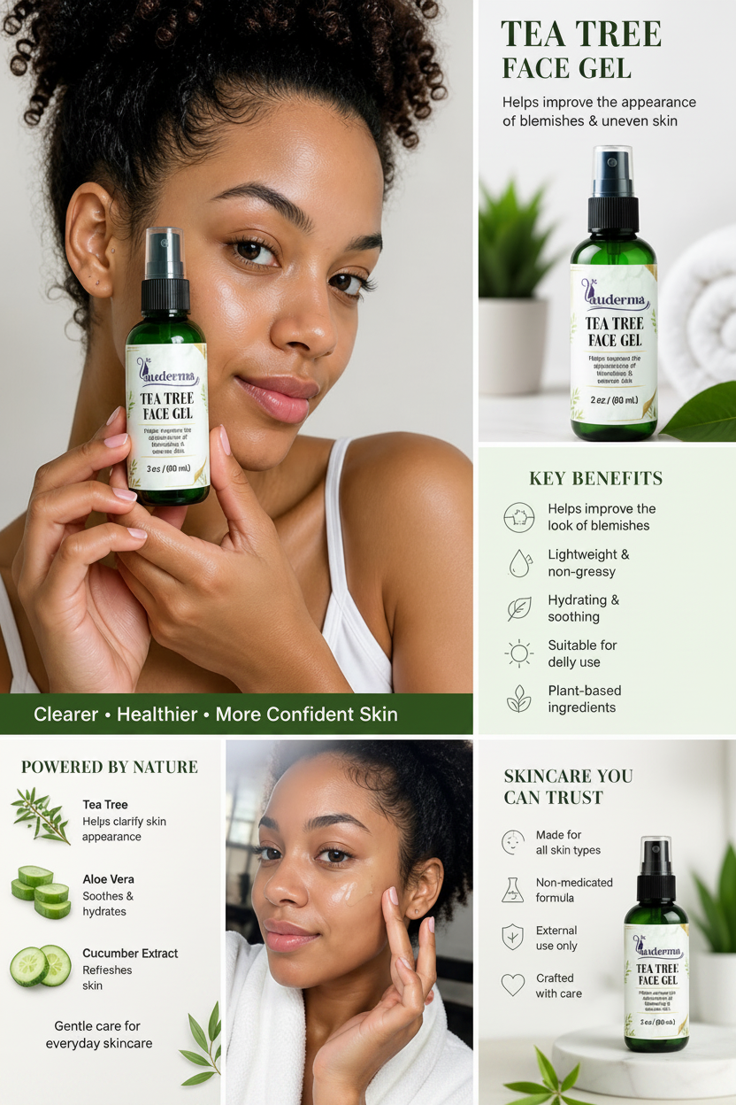 Tea Tree Face Gel for Blemish-Prone Skin | Lightweight | 2 oz